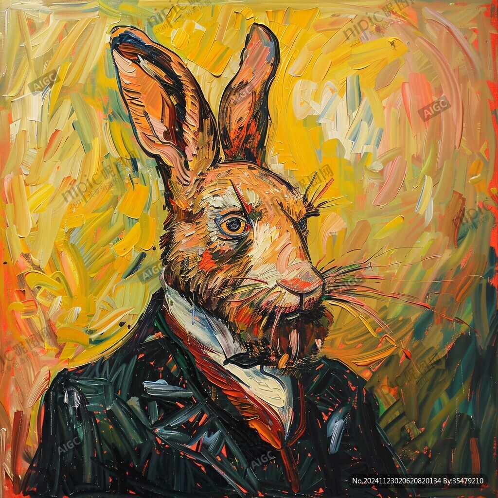 油画兔