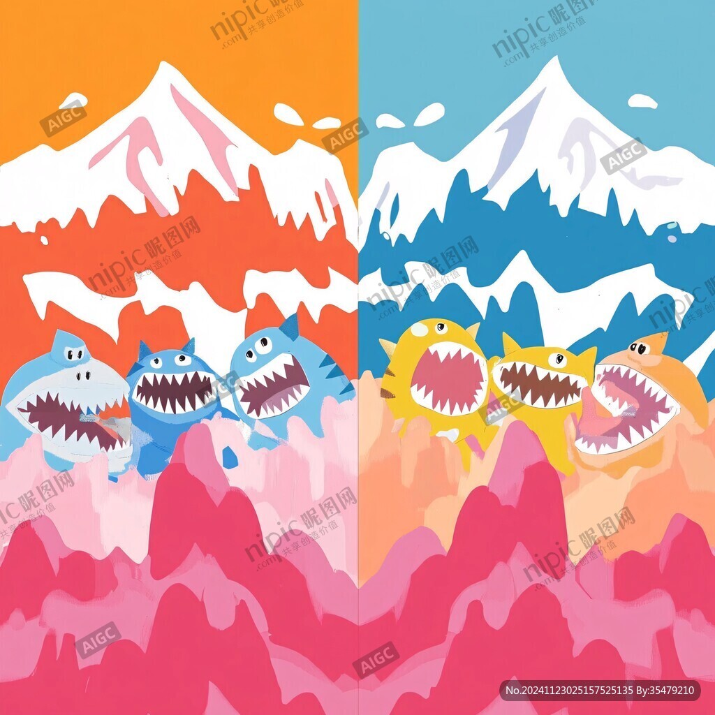 画面共四个色块