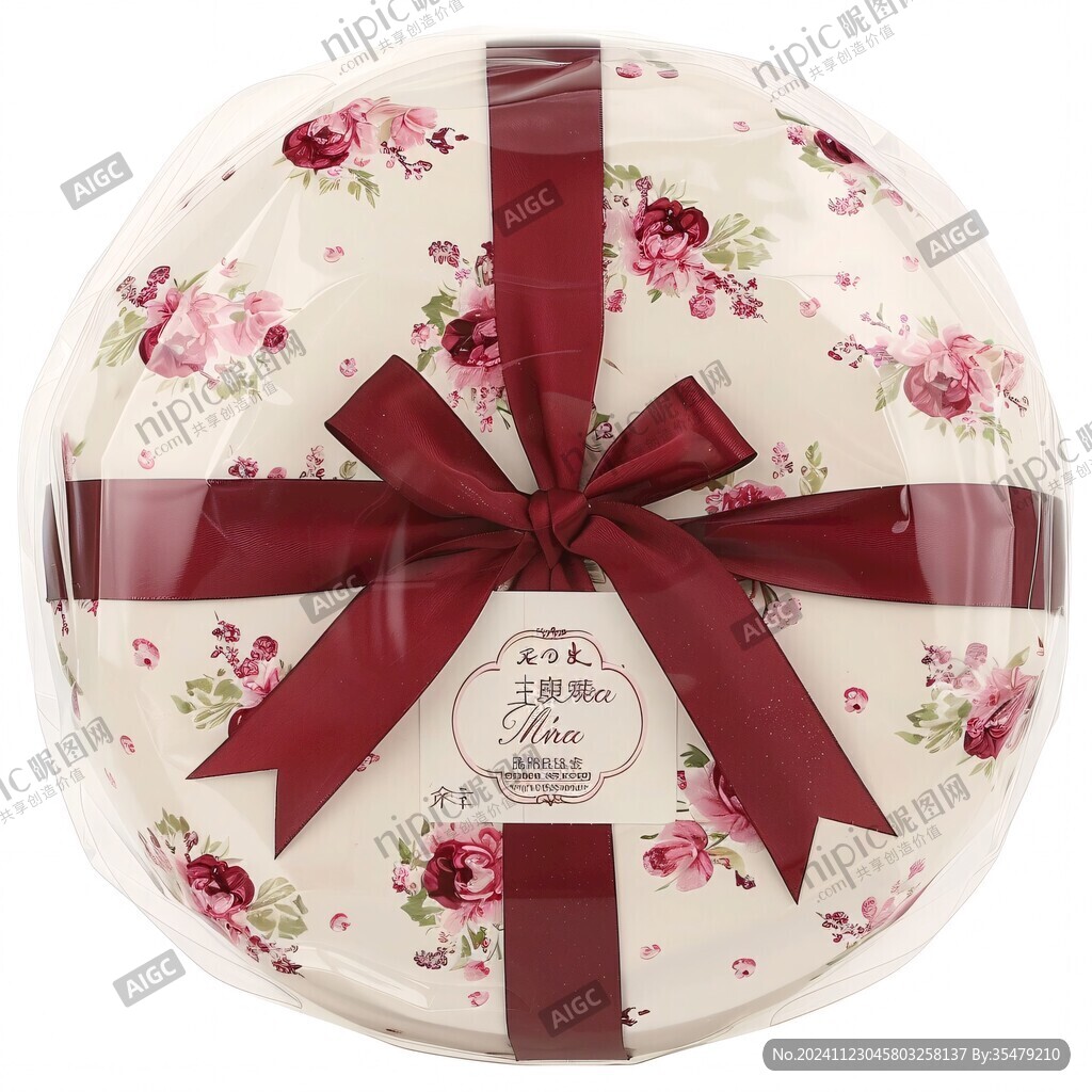 粉红色圆形喜糖盒