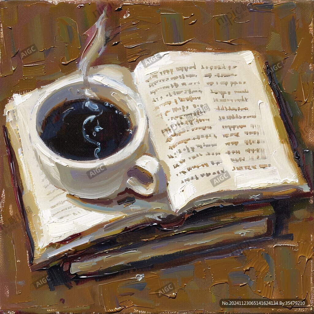 咖啡油画