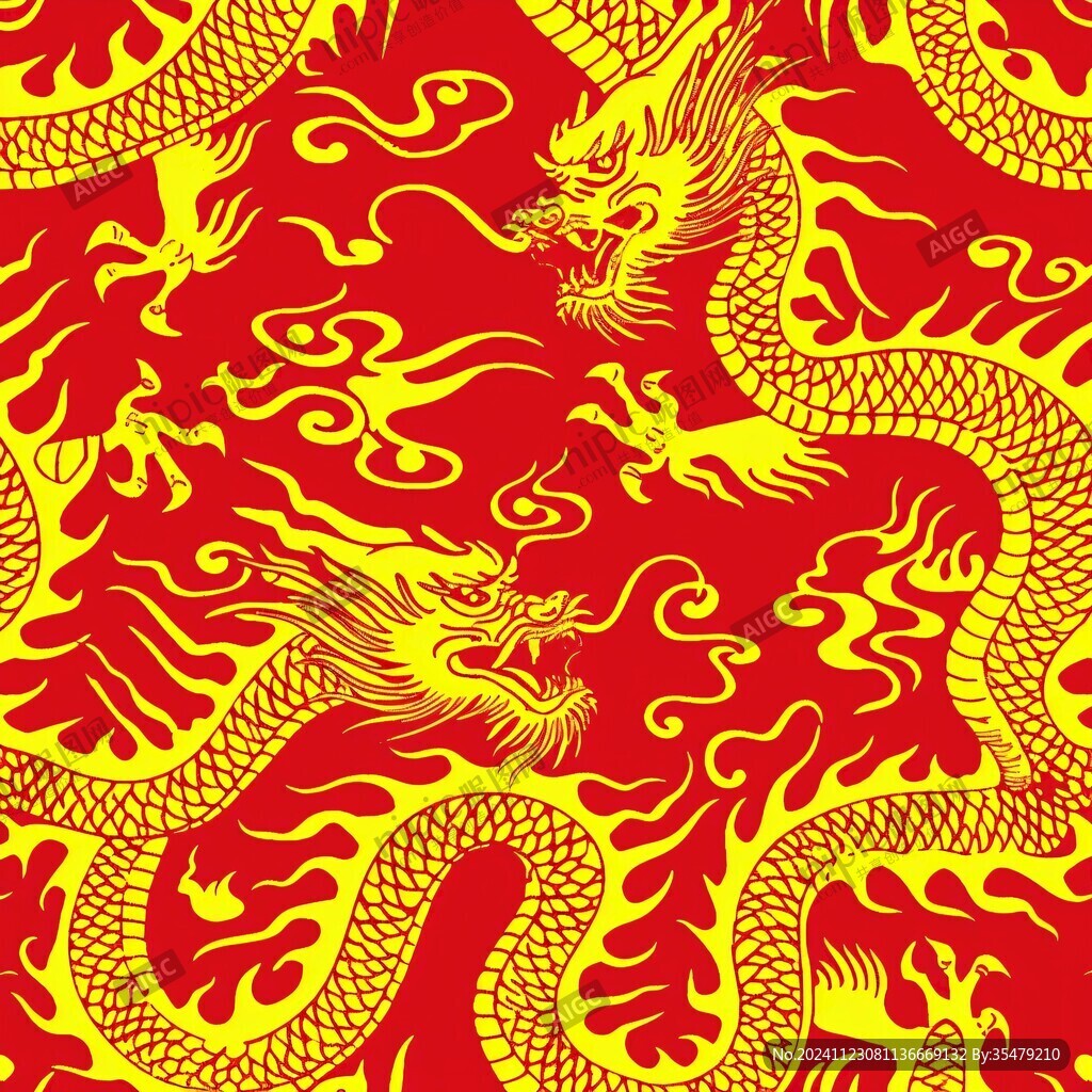 黄色龙纹底色