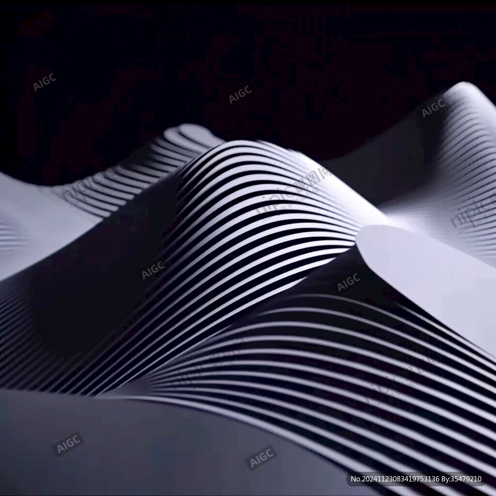 3d波浪线弧线弧形山