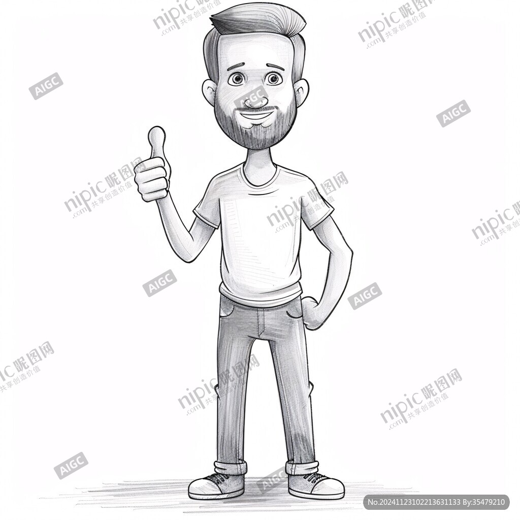 现代好男人手绘