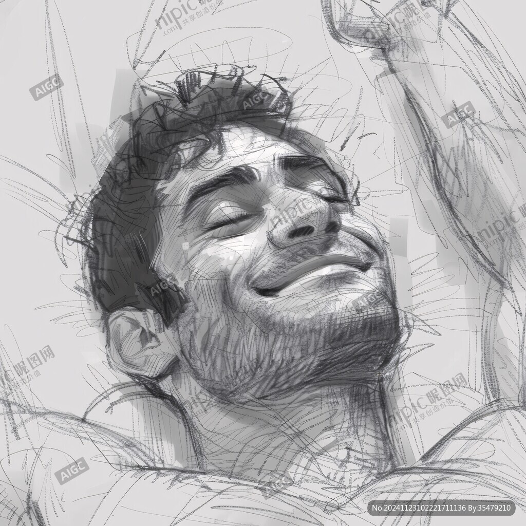 现代好男人手绘