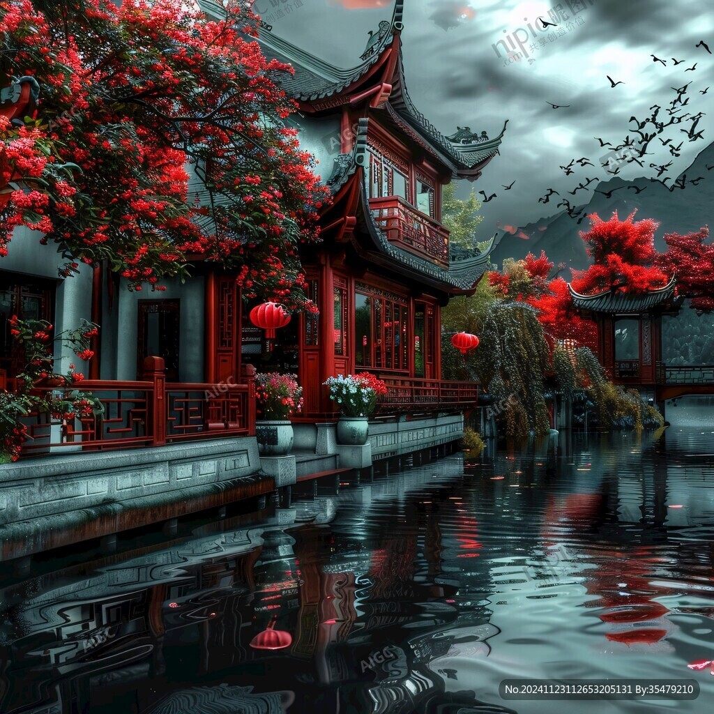 亭台楼阁鸿运当头