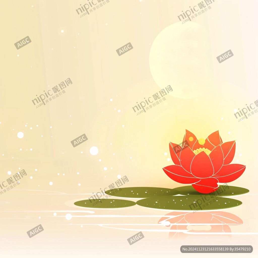 月色中的水浮莲