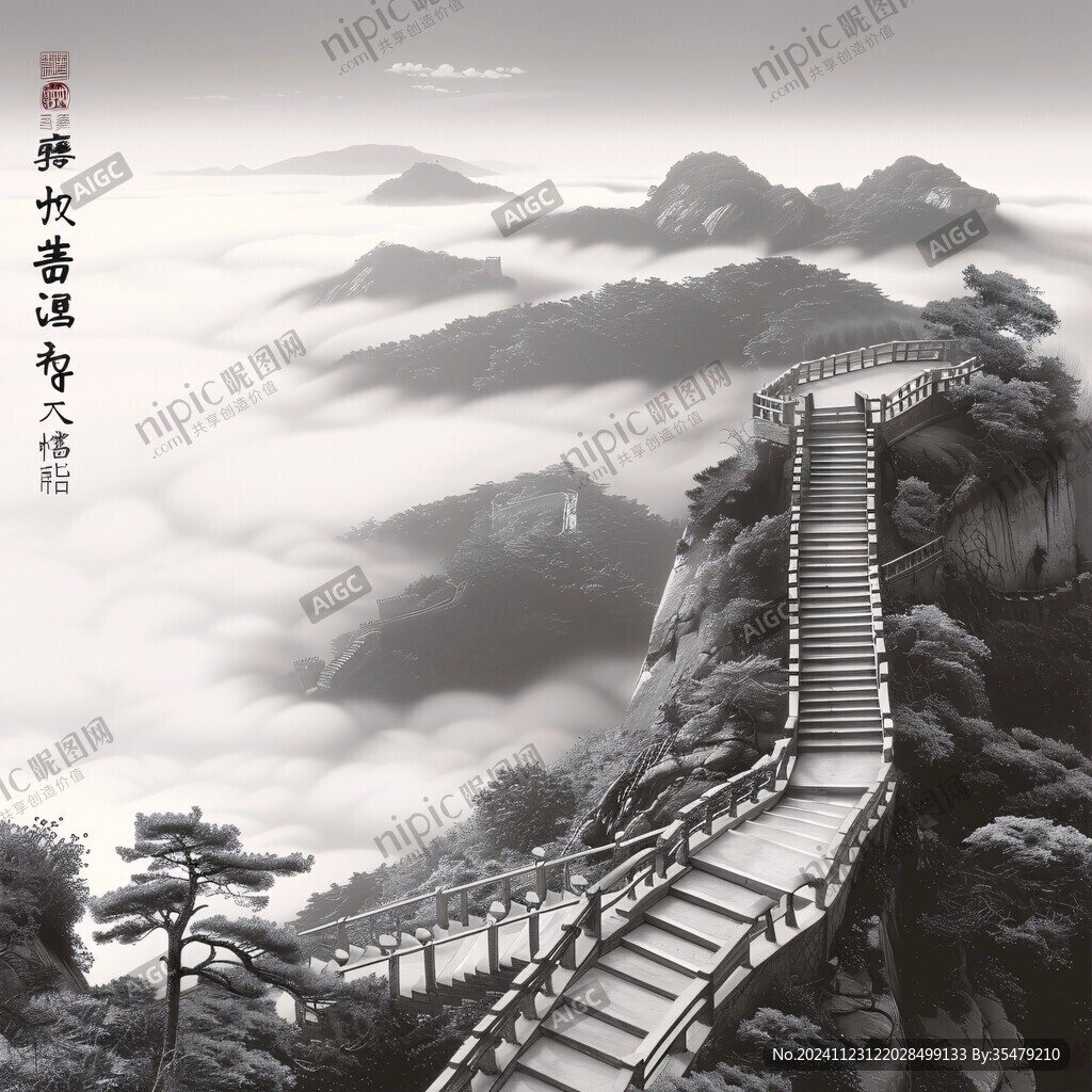 九华山广告九华山水墨