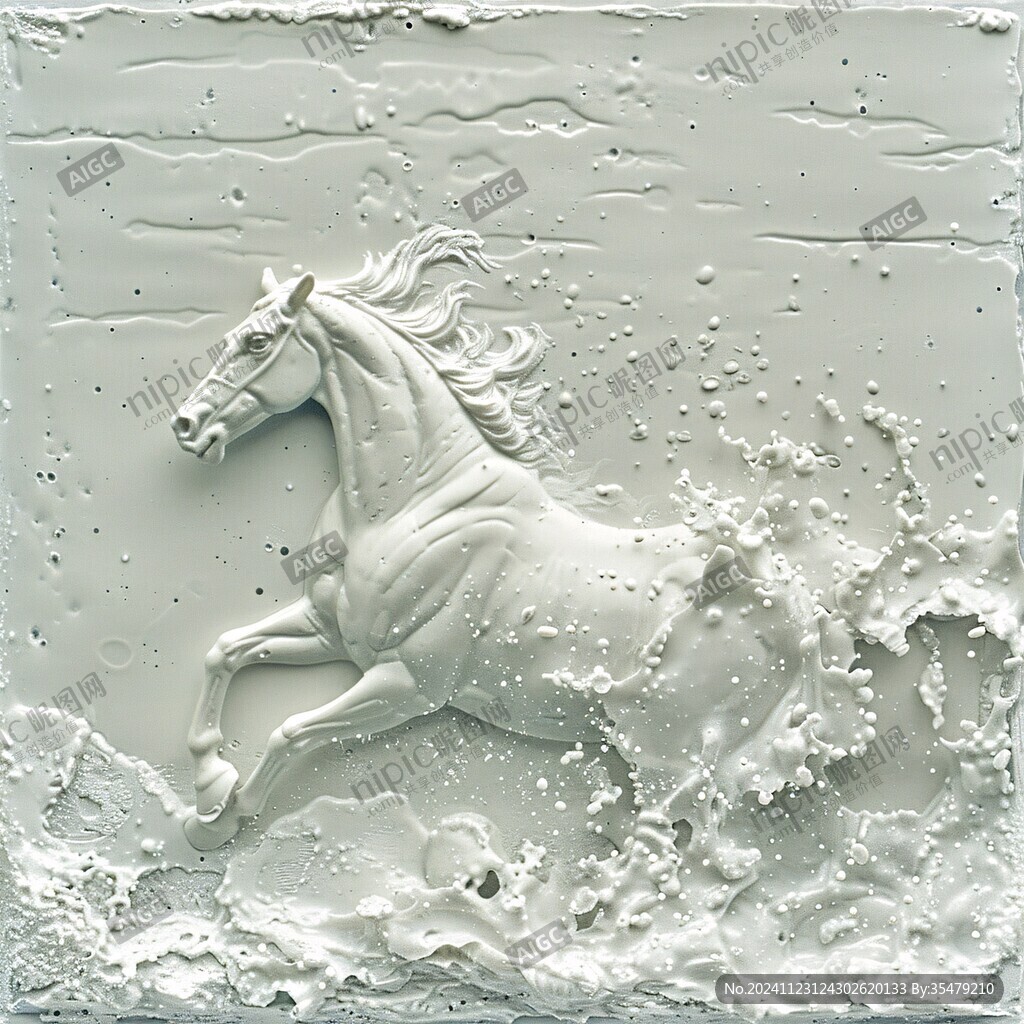 3d浮雕马装饰画