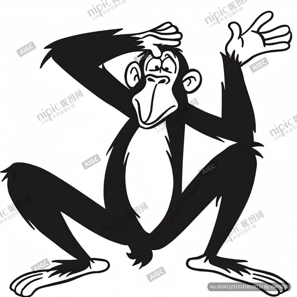 猴先生做邀请手势头像