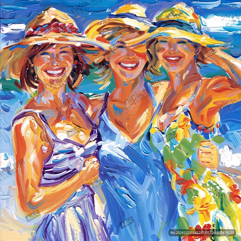 海滩比基尼女孩装饰画