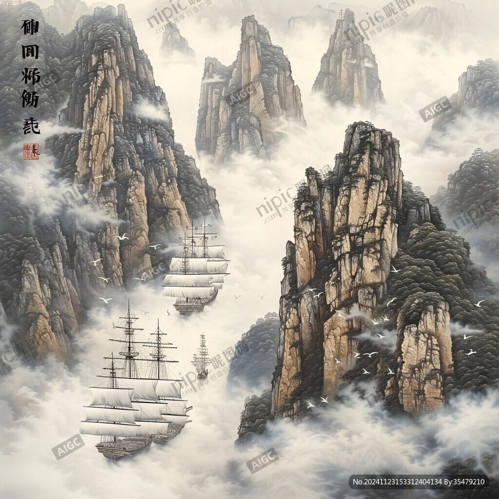 一帆风顺背景墙