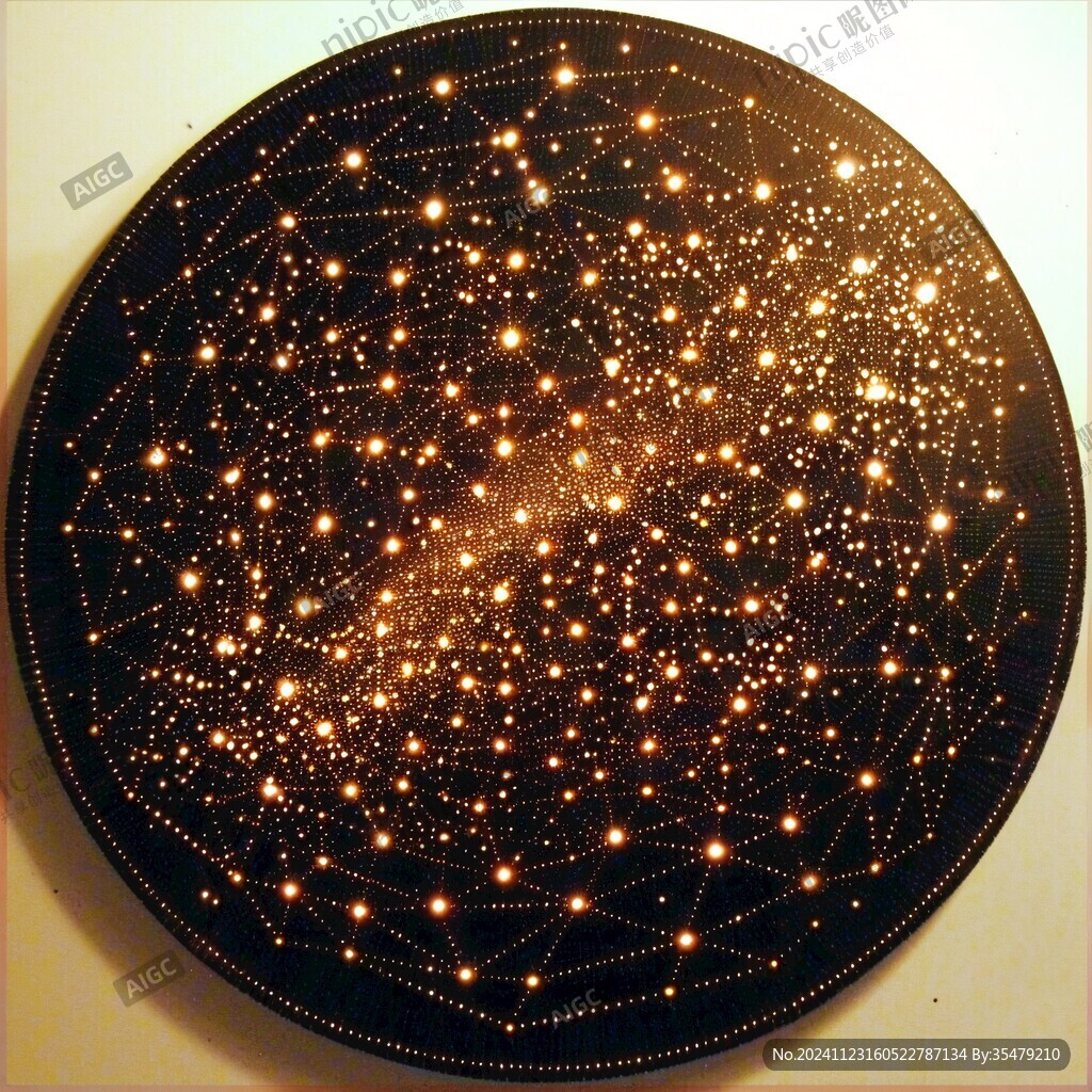 纸面木底天文星盘