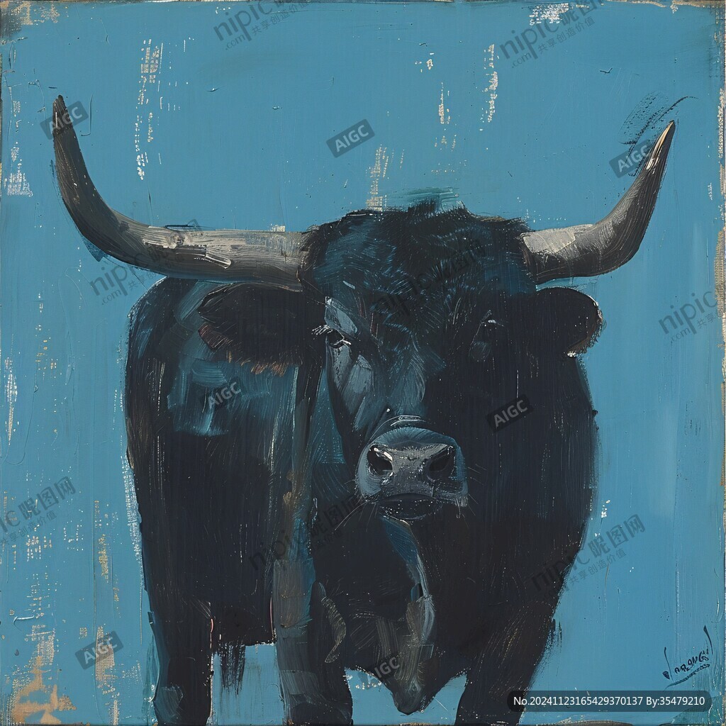 油画牛