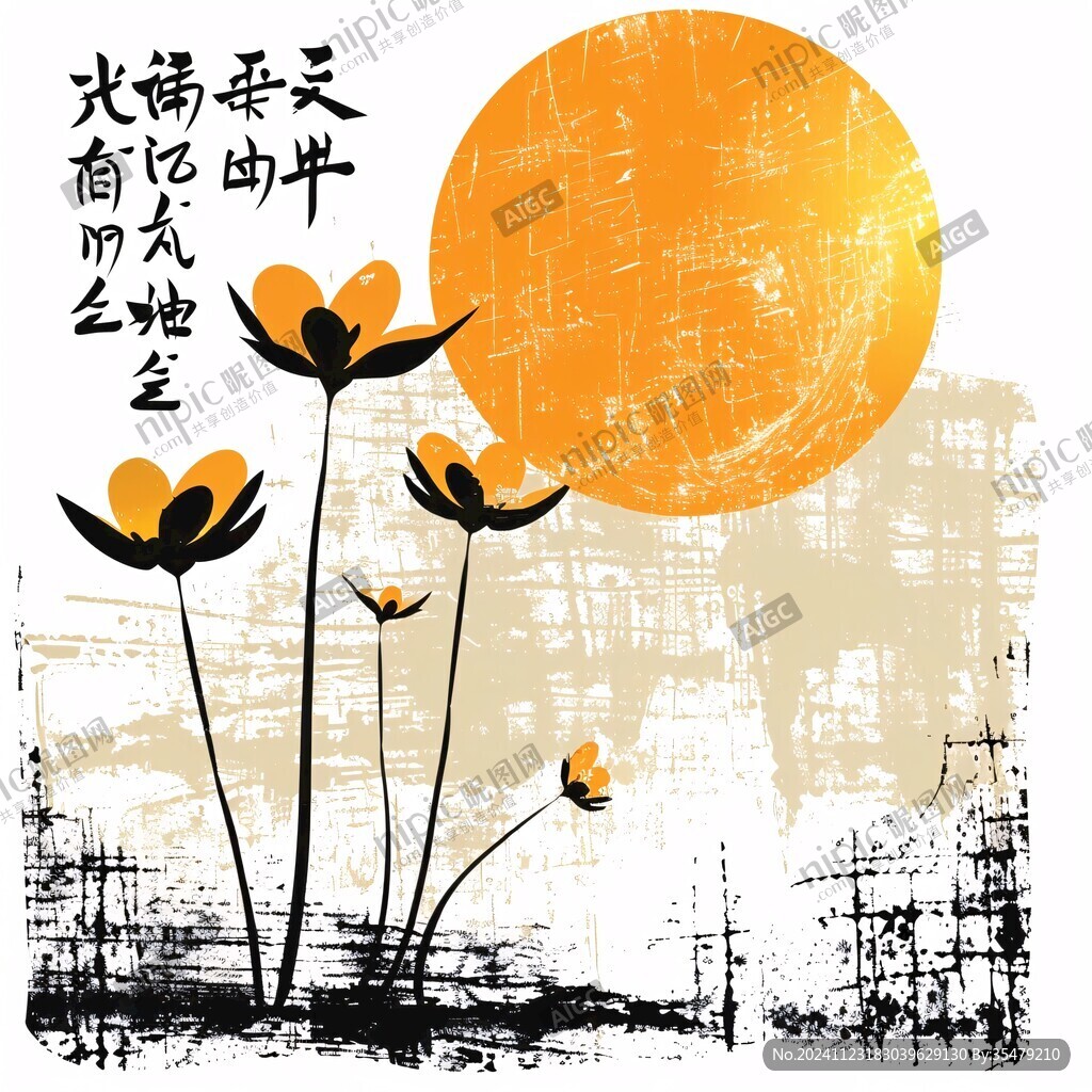 旭日东升线条装饰画