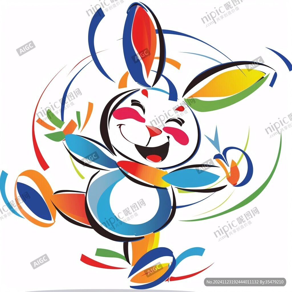 卡通兔吉祥物logo