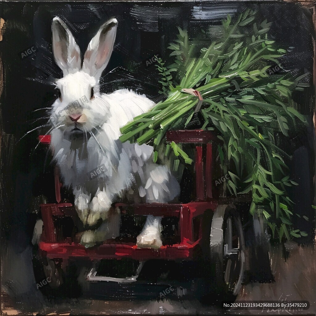 油画兔