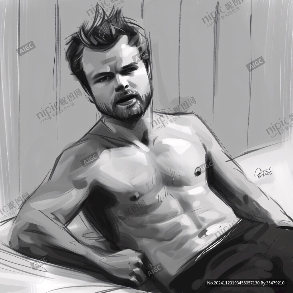 现代好男人手绘