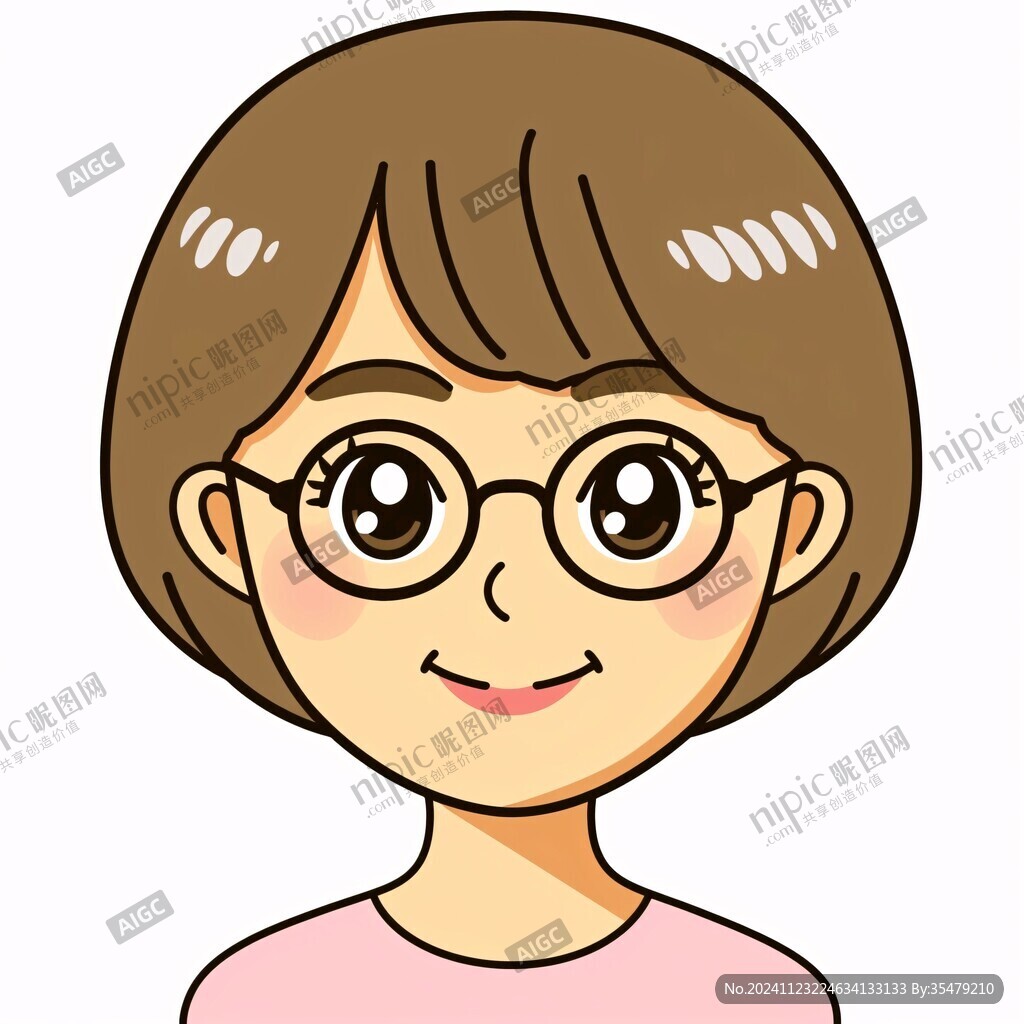 戴眼镜微笑人物