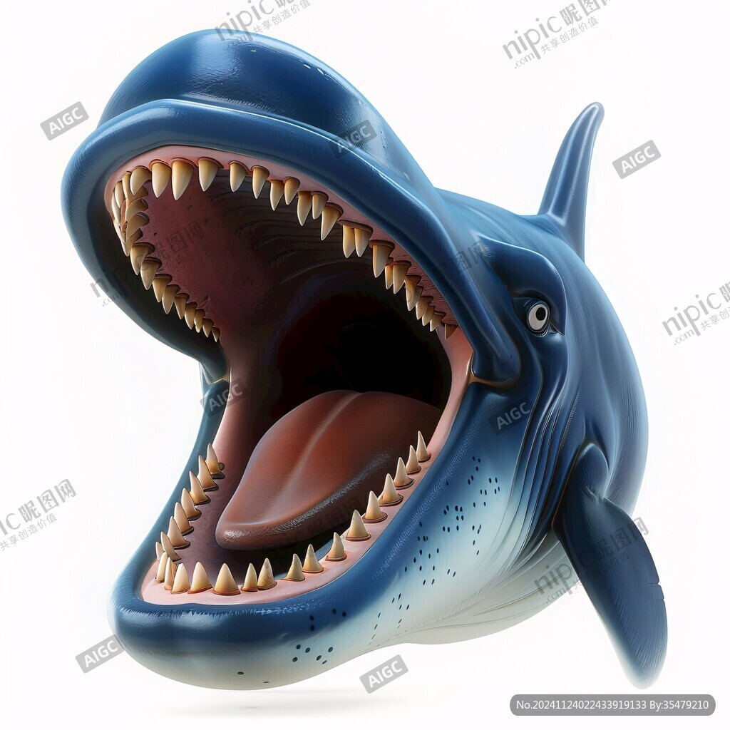 卡通鲨鱼立体画