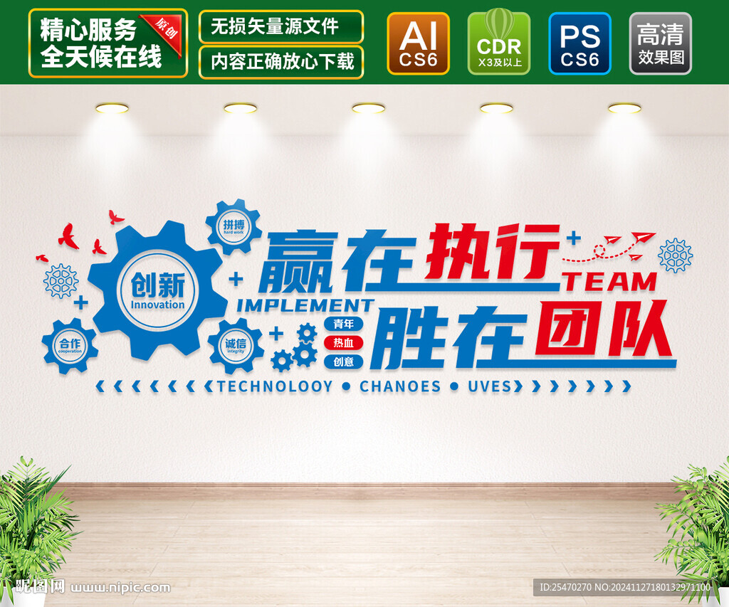 齿轮企业标语文化墙