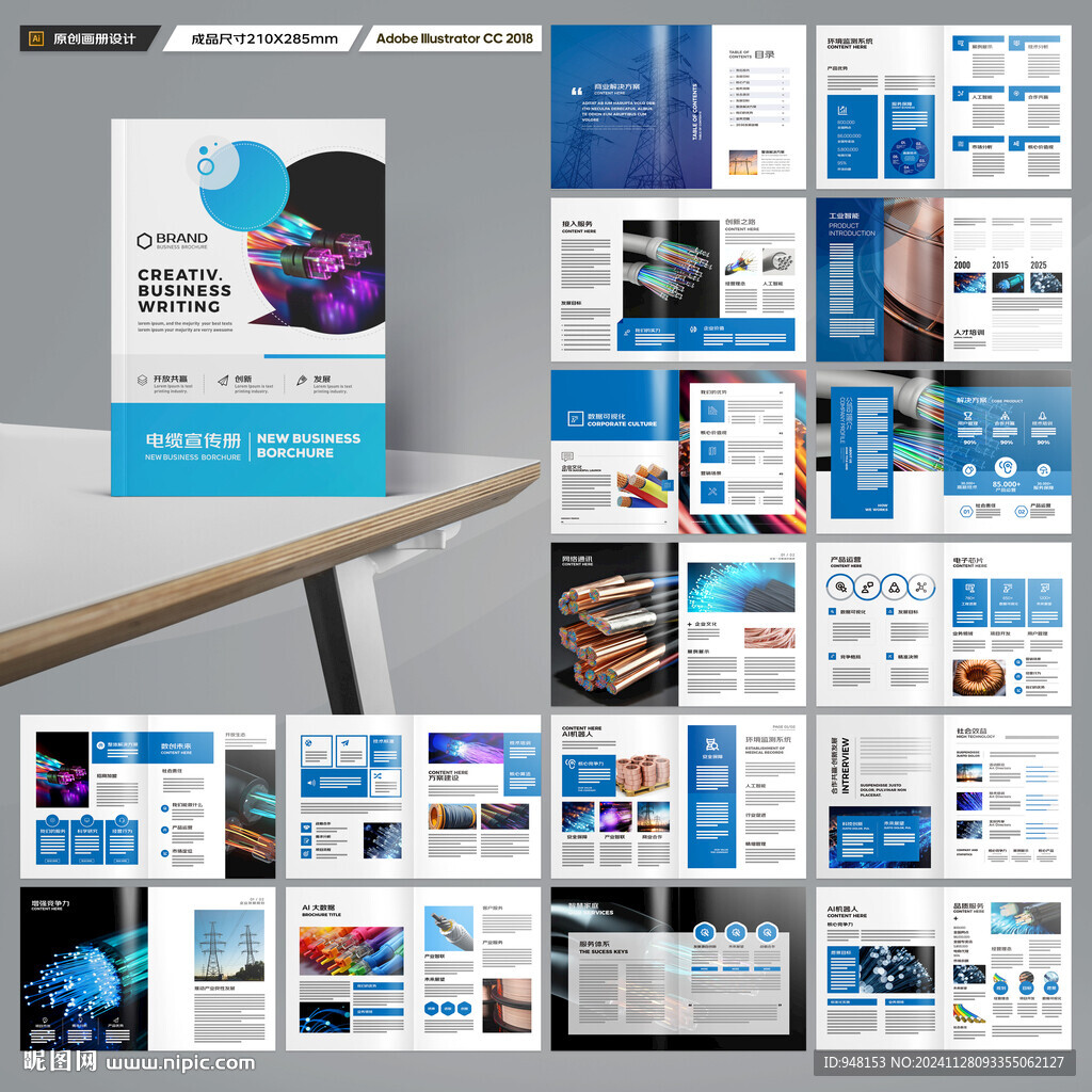 蓝色电缆画册