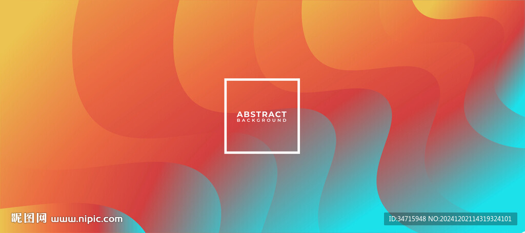 蓝橙渐变三维立体抽象矢量背景