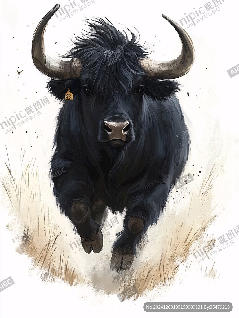 野牦牛插画