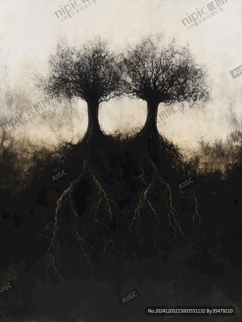 现代画家居饰画树梦幻