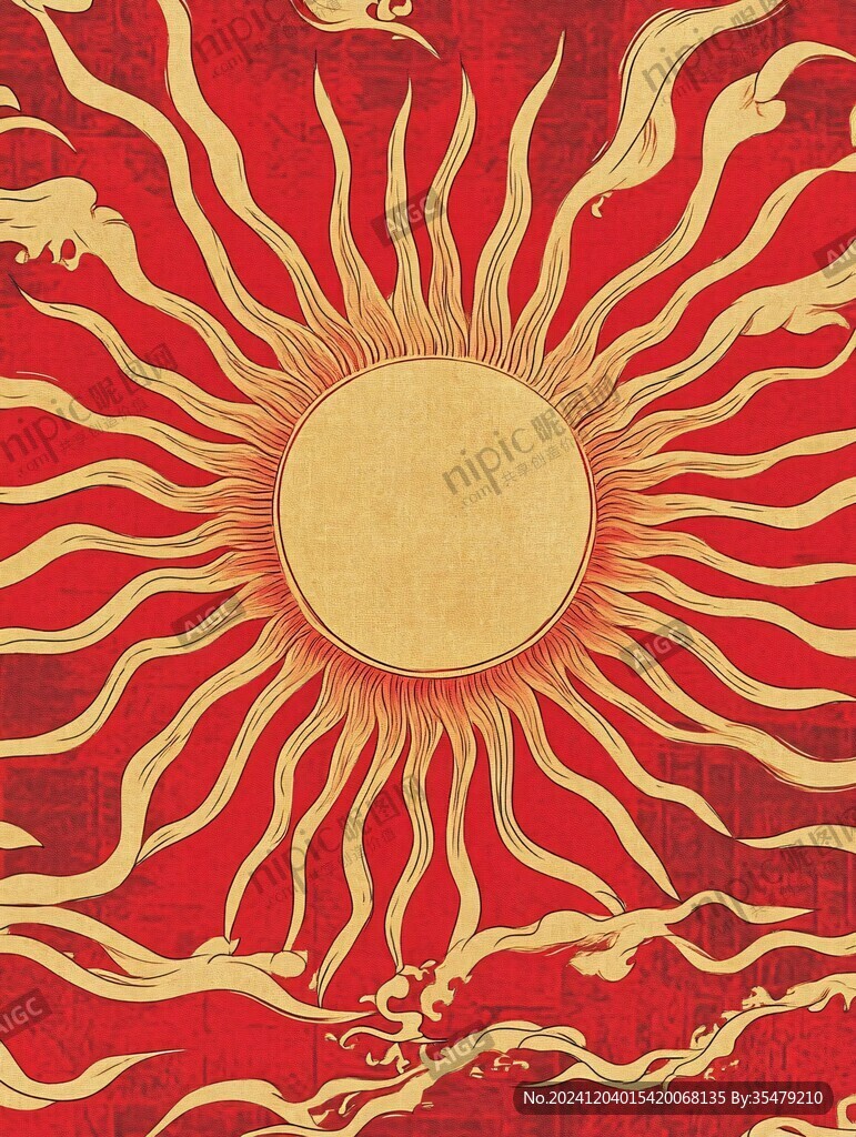 旭日东升线条装饰画