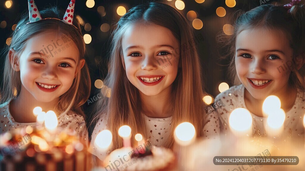 拿生日蜡烛的女孩