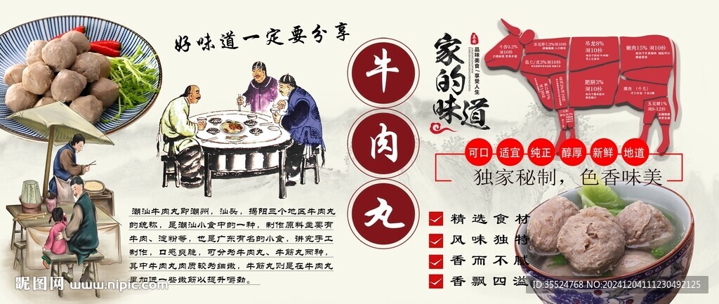 牛肉丸背景墙