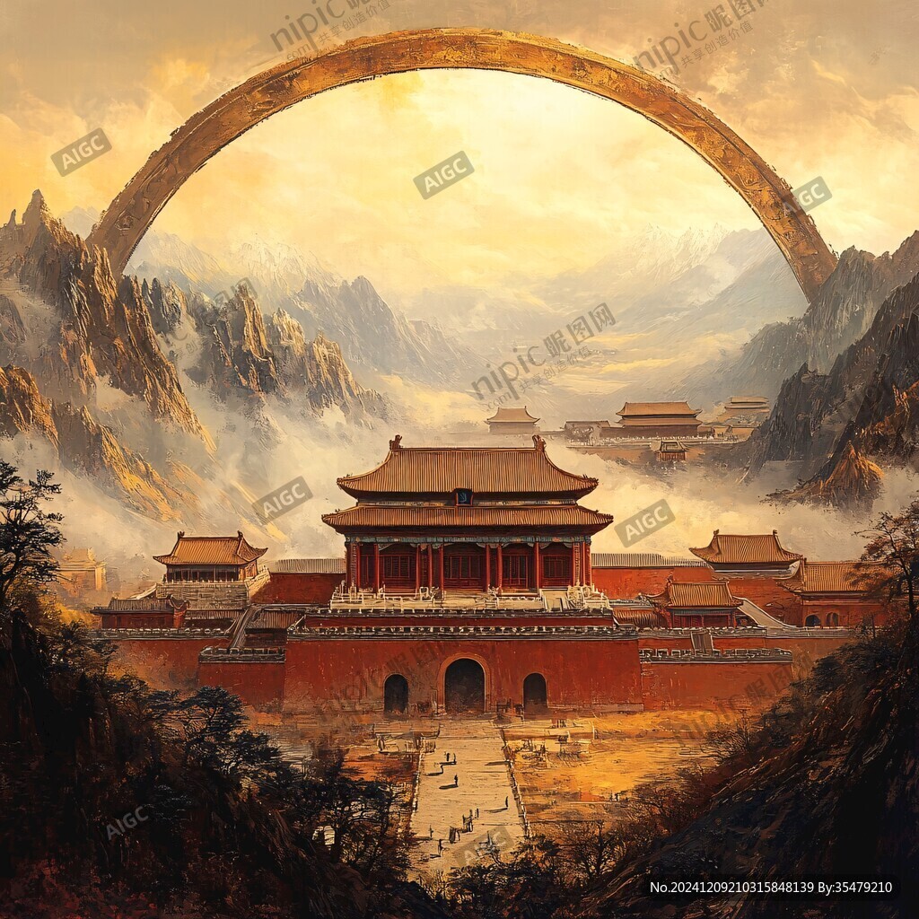 北欧美式天宫风景画