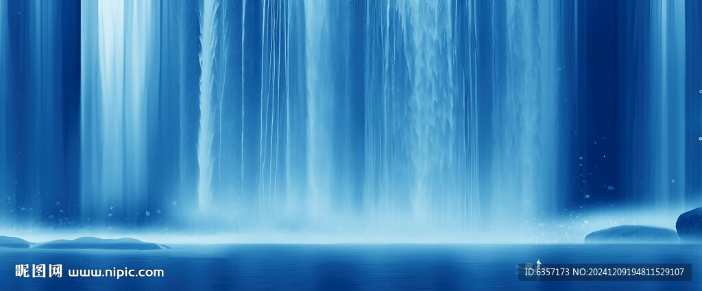 高清蓝色瀑布