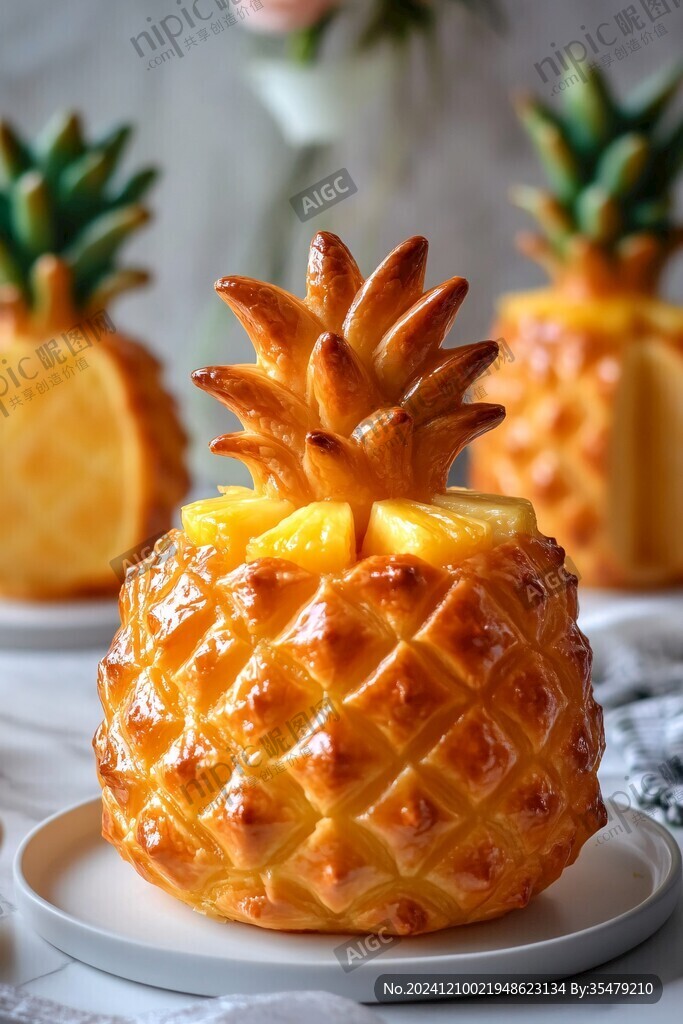进口凤梨菠萝特写