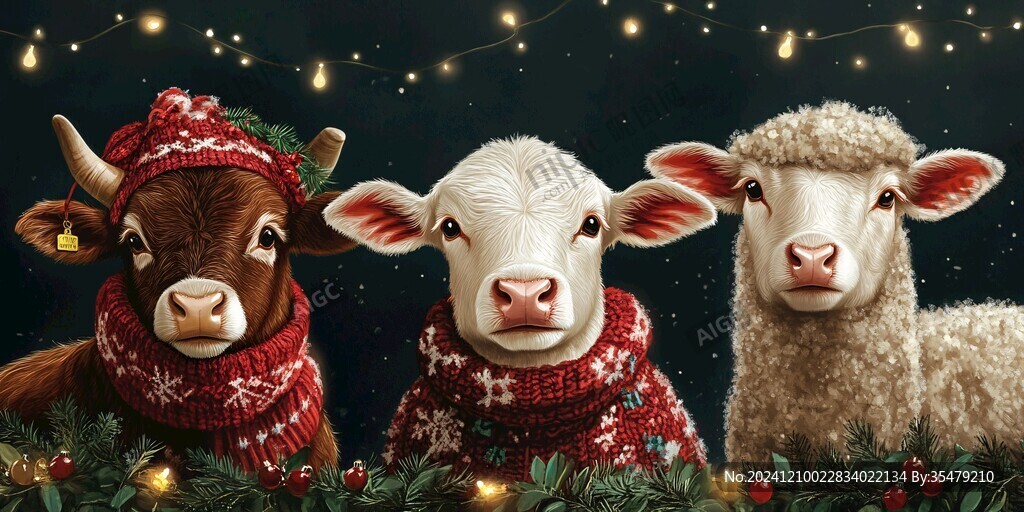 圣诞节小羊壁纸