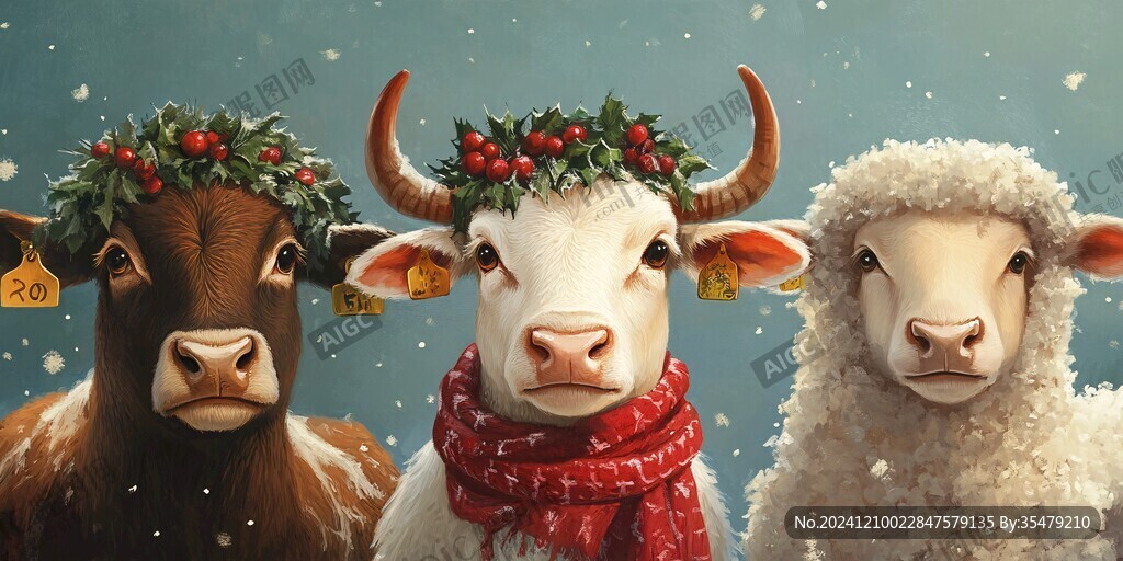 圣诞节小羊壁纸