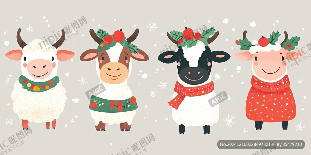 圣诞节小羊壁纸