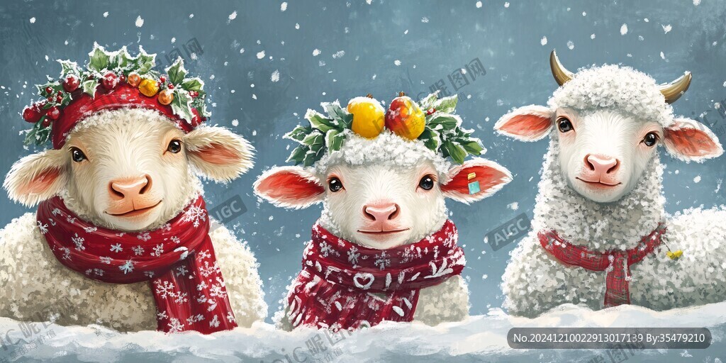 圣诞节小羊壁纸
