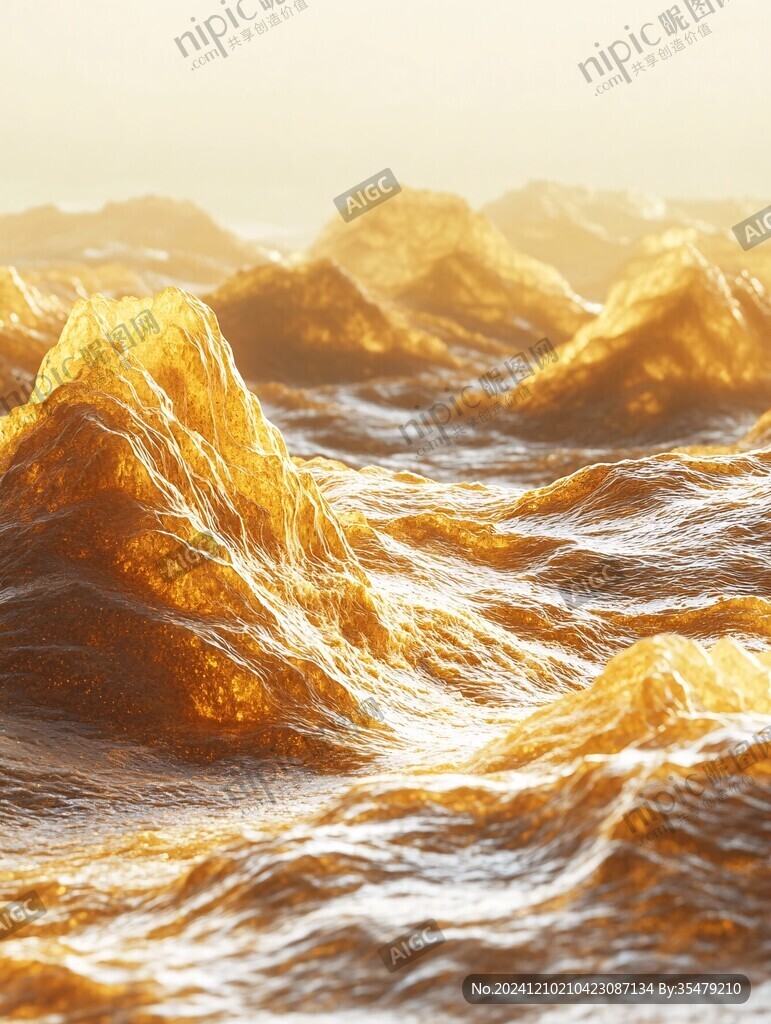 金色水面金色波涛