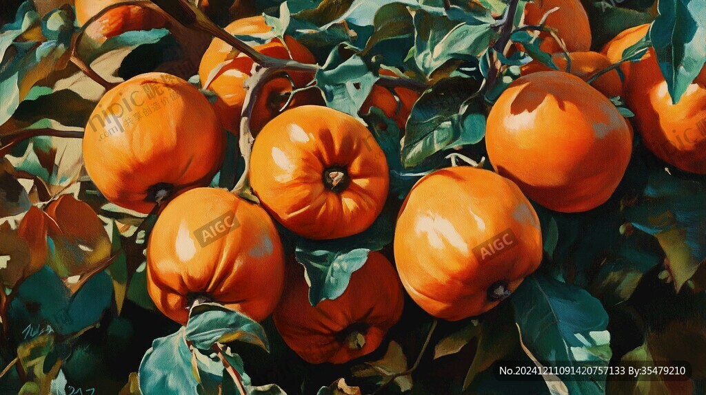 蒲州珠蜜柿插画