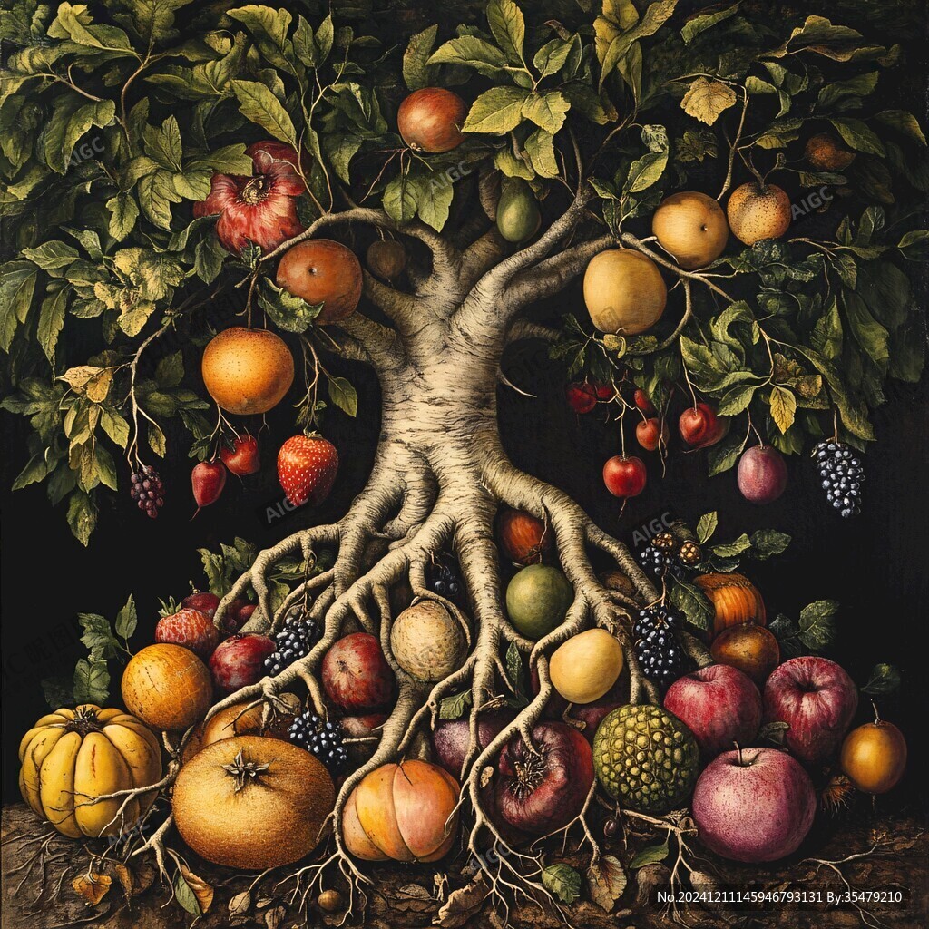 3d立体画苹果树