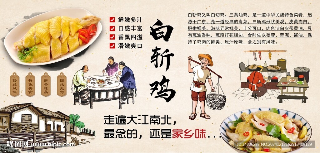 白斩鸡背景墙