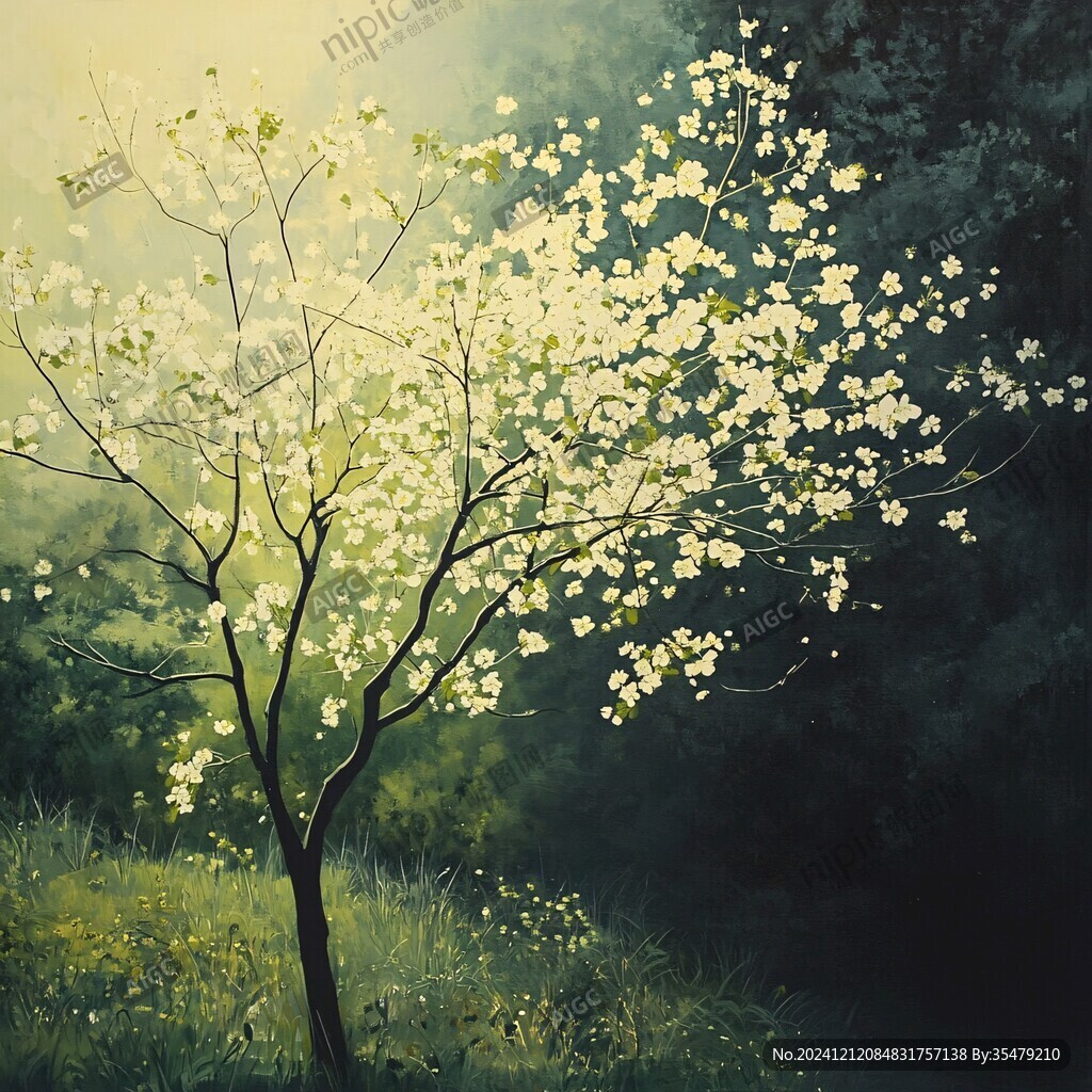 现代画家居饰画树梦幻