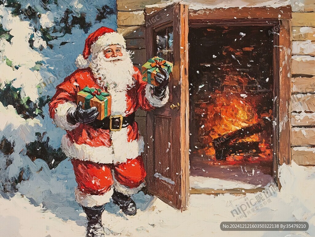 圣诞节油画