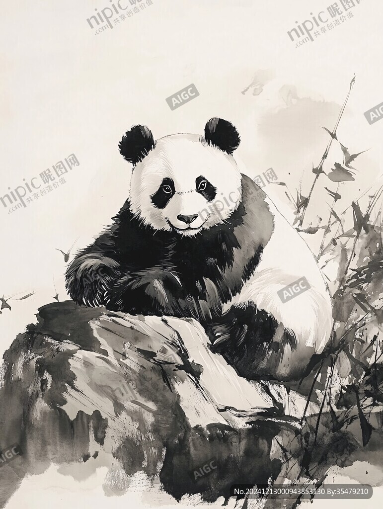 艺术画大熊猫