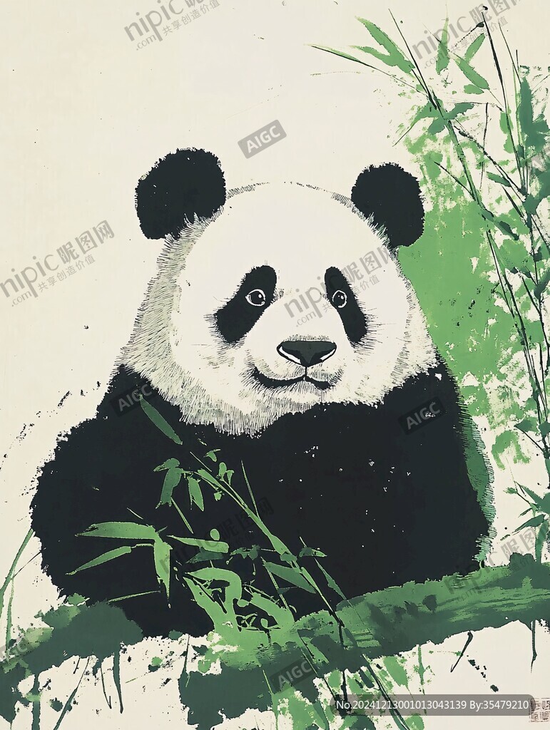 艺术画大熊猫