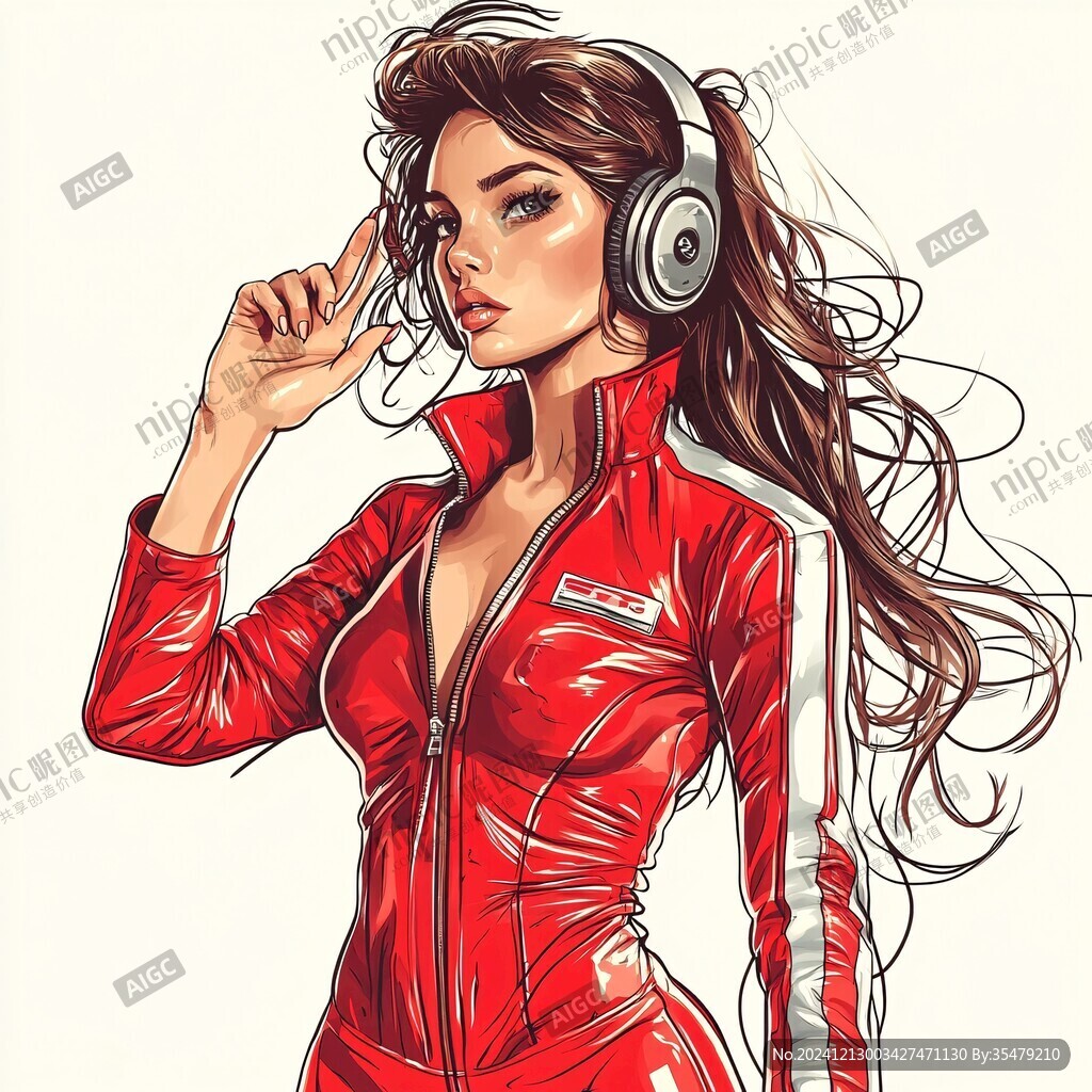 潮流插画美女人物插画