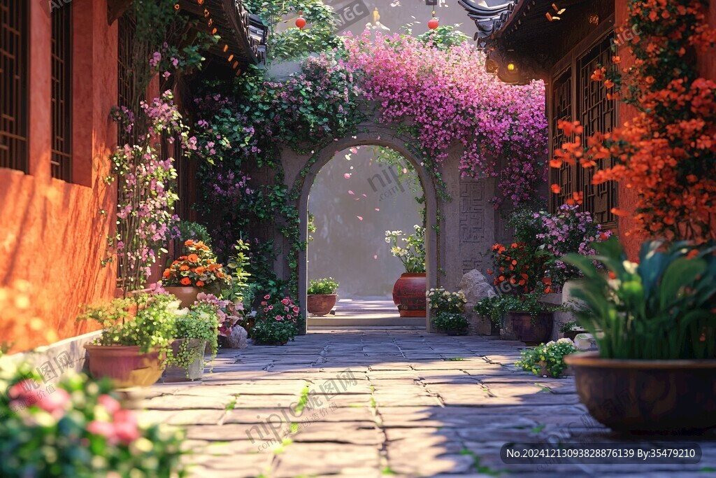 影视小品庭院背景