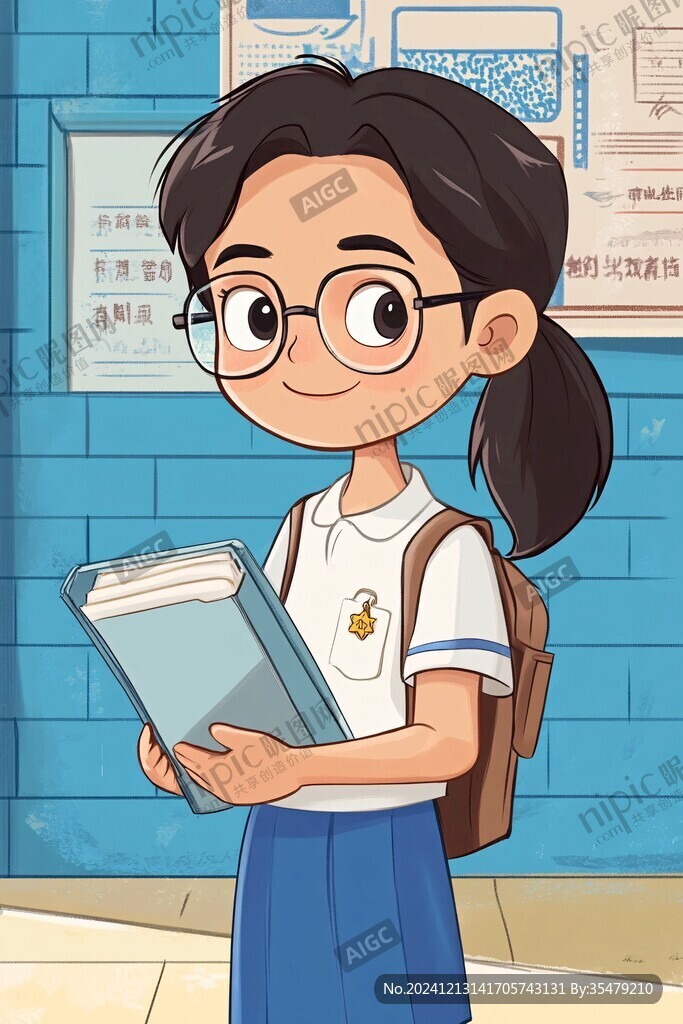 认真读书的女生