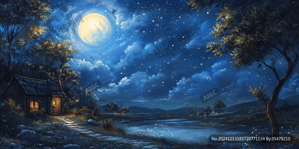 梦幻夜晚立体画